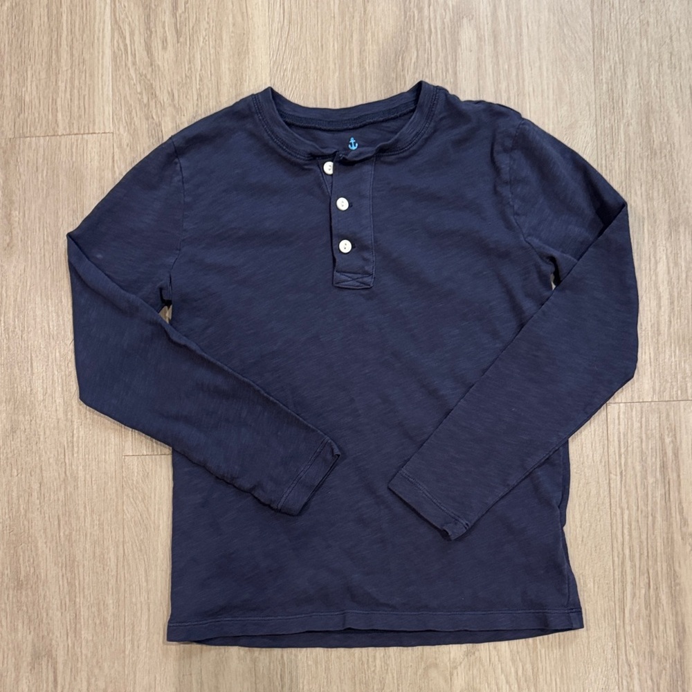 Crewcuts Dark Gray Long Sleeve Garment Dyed Henley for Kids